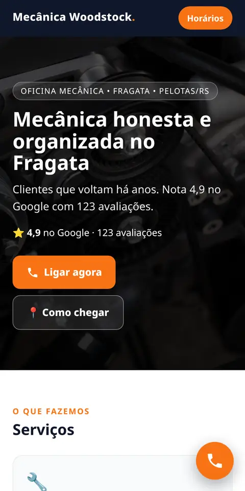 Site Mecânica Woodstock no celular