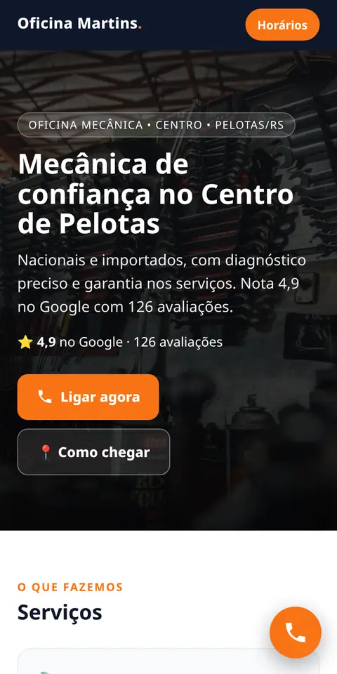 Site Oficina Martins no celular